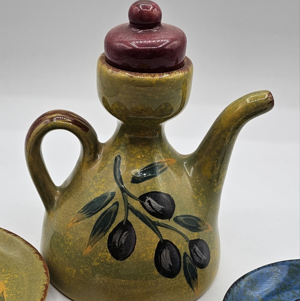 Handcrafted Olive Oil Dispenser with Colorful Plates - Picture 8 of 11